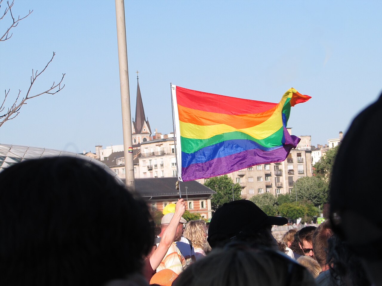 Rainbow flag at Budapest Pride 2025
