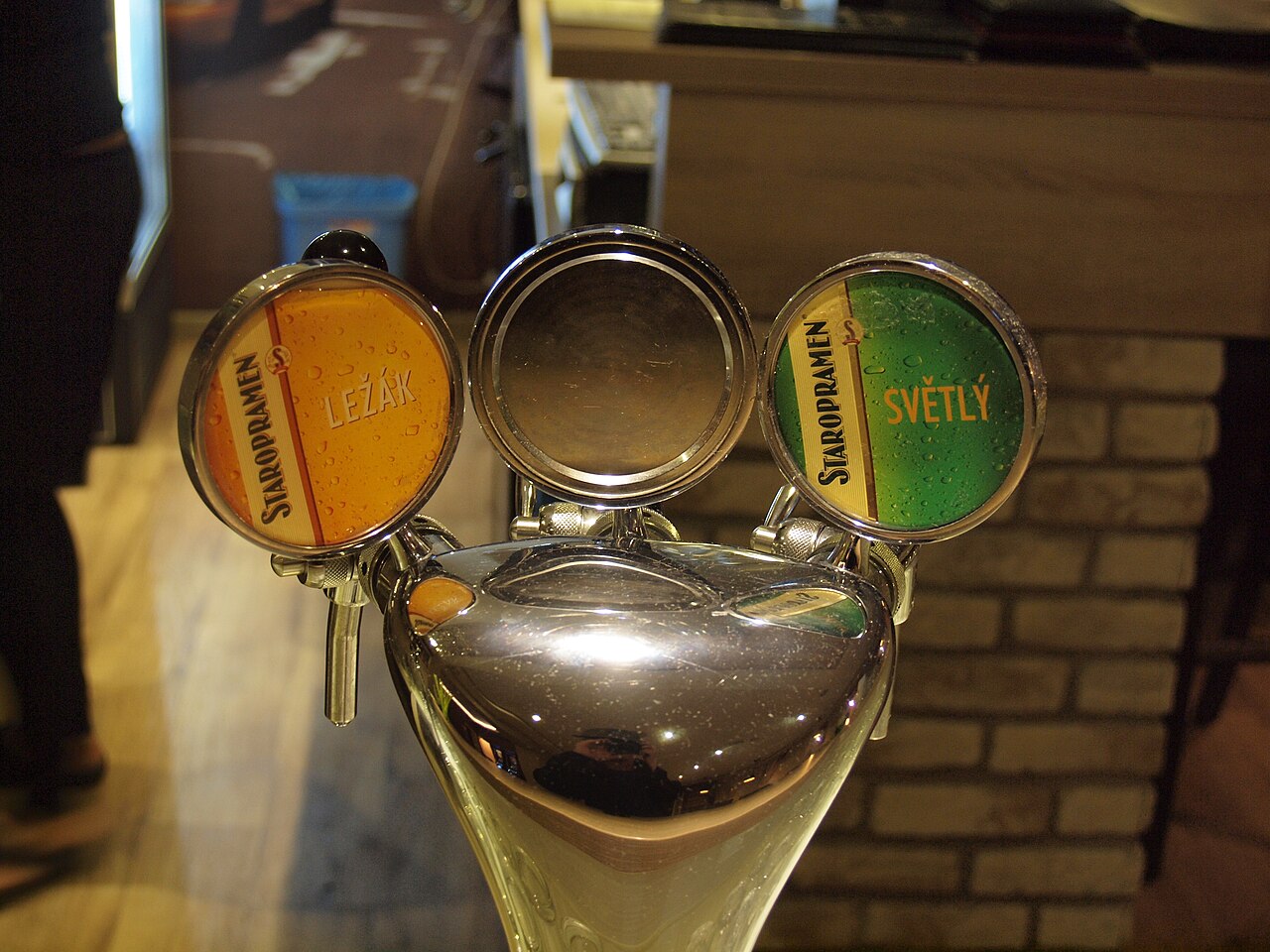 Beer tap at Hotel Taxis, Bratislava, Slovakia